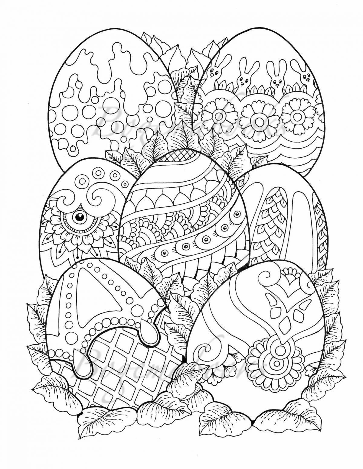 Happy easter coloring book