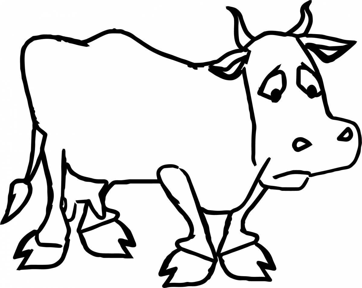 Раскраска пушистая корова