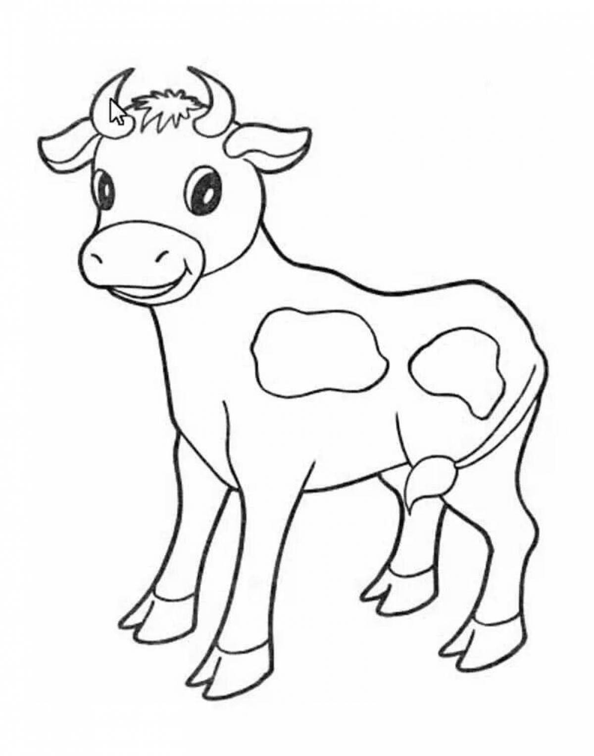 Живая корова раскраска