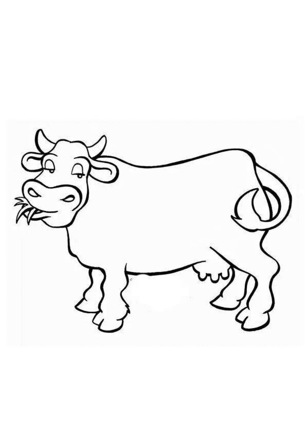 Раскраска спокойная корова