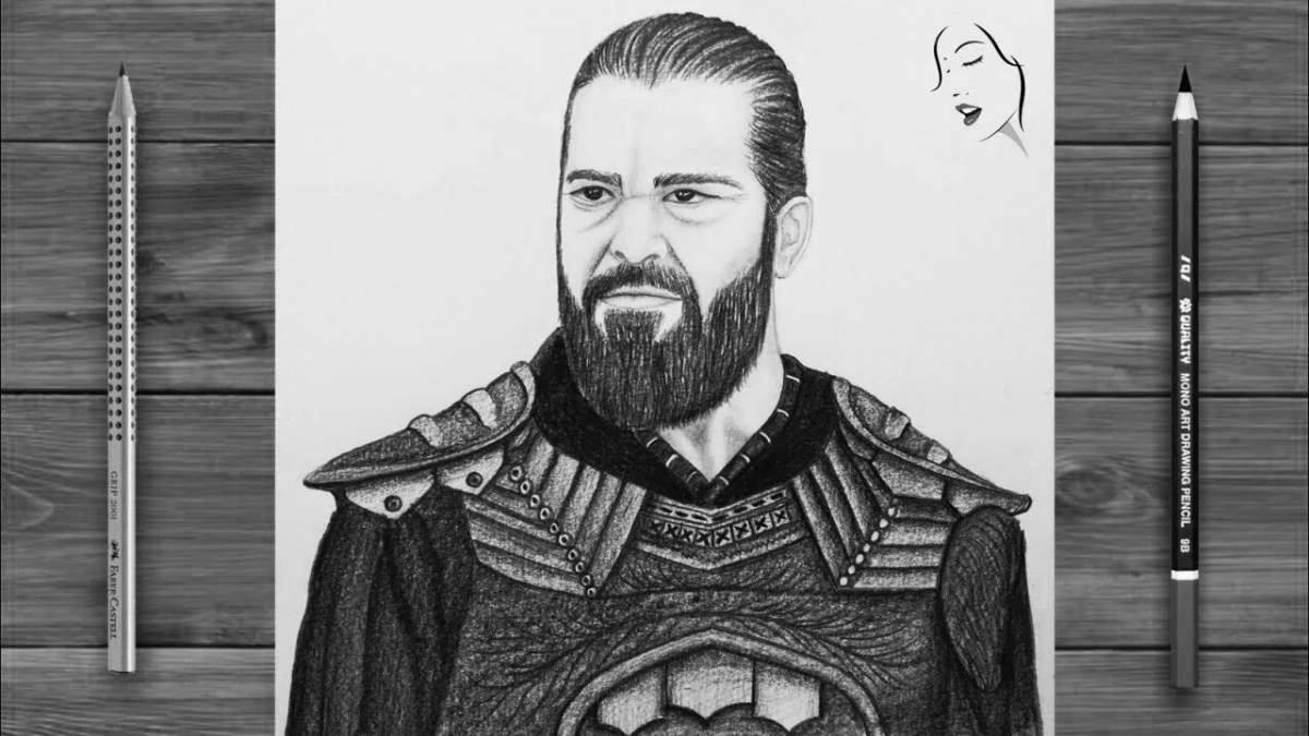 Раскраска драматический эртугрул