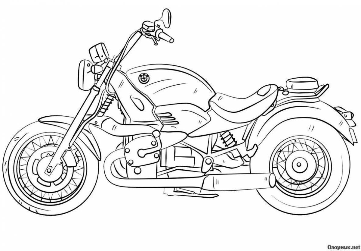 Happy bike coloring page