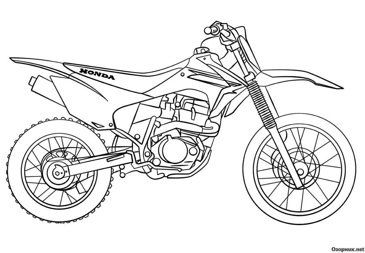 Playful bike coloring page