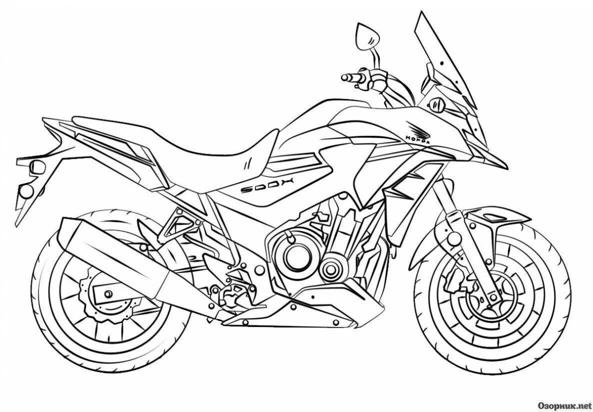 Animated bike coloring page