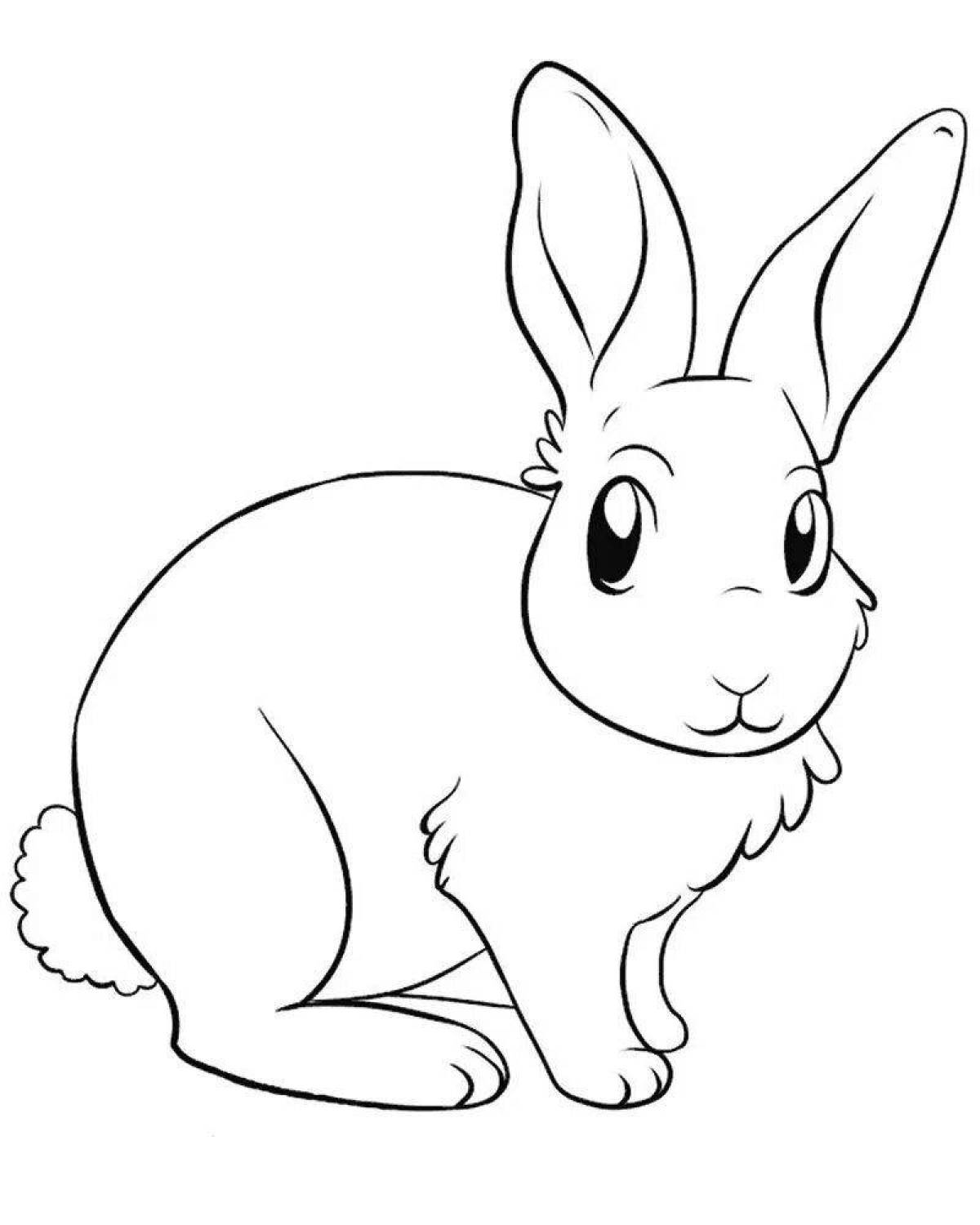 Playful bunny coloring page