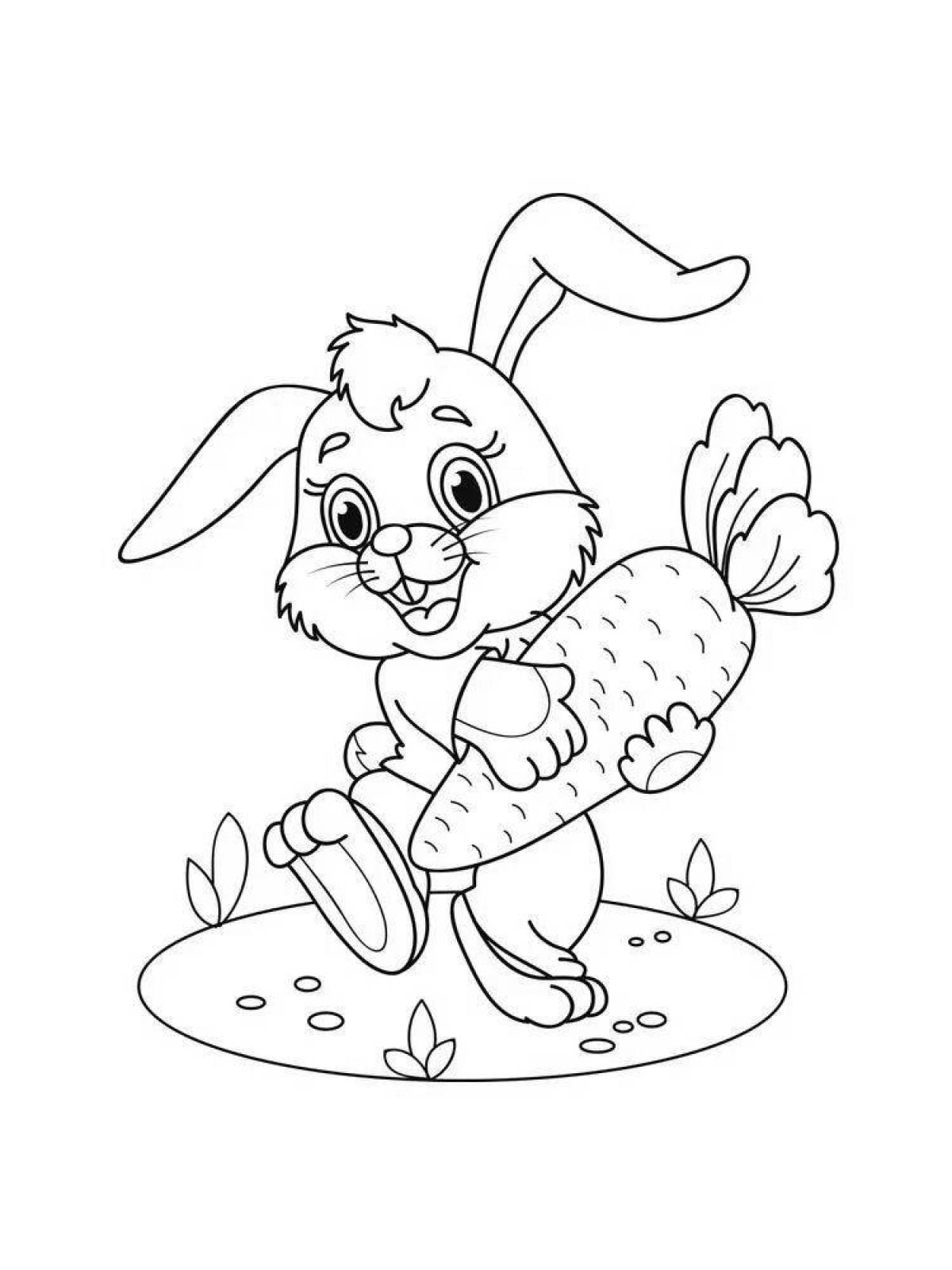 Amazing bunny coloring page