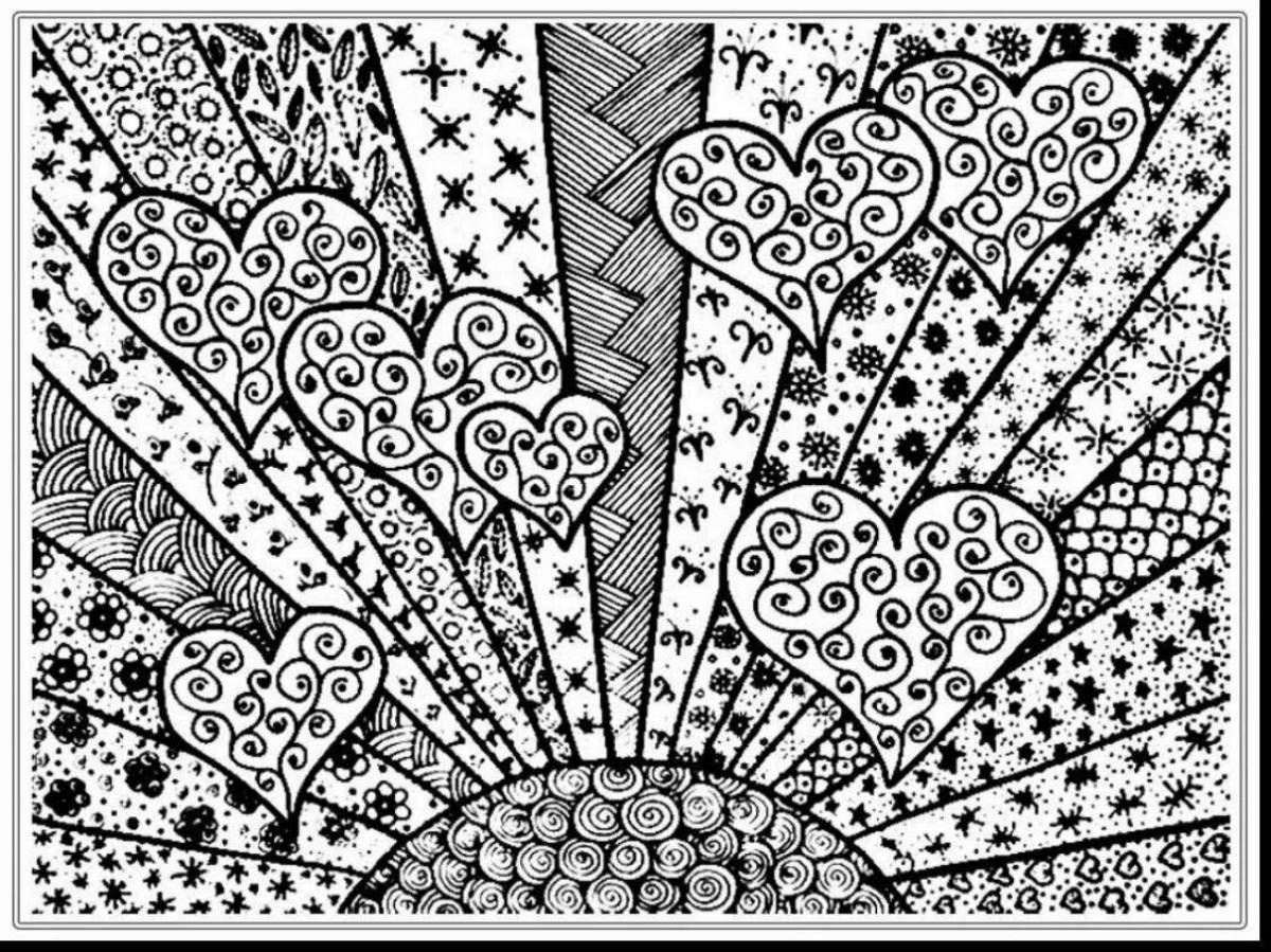 Peaceful anti-stress coloring book