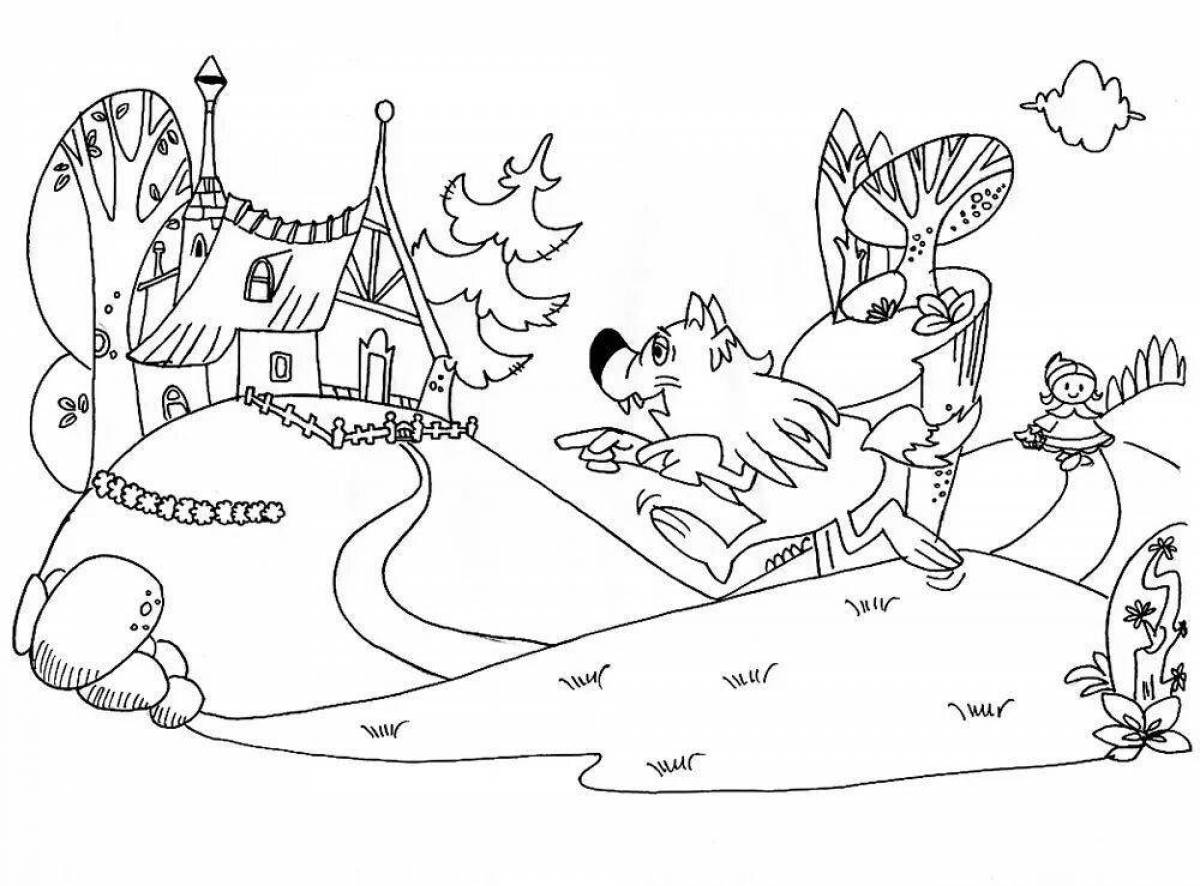 Playful coloring funny red