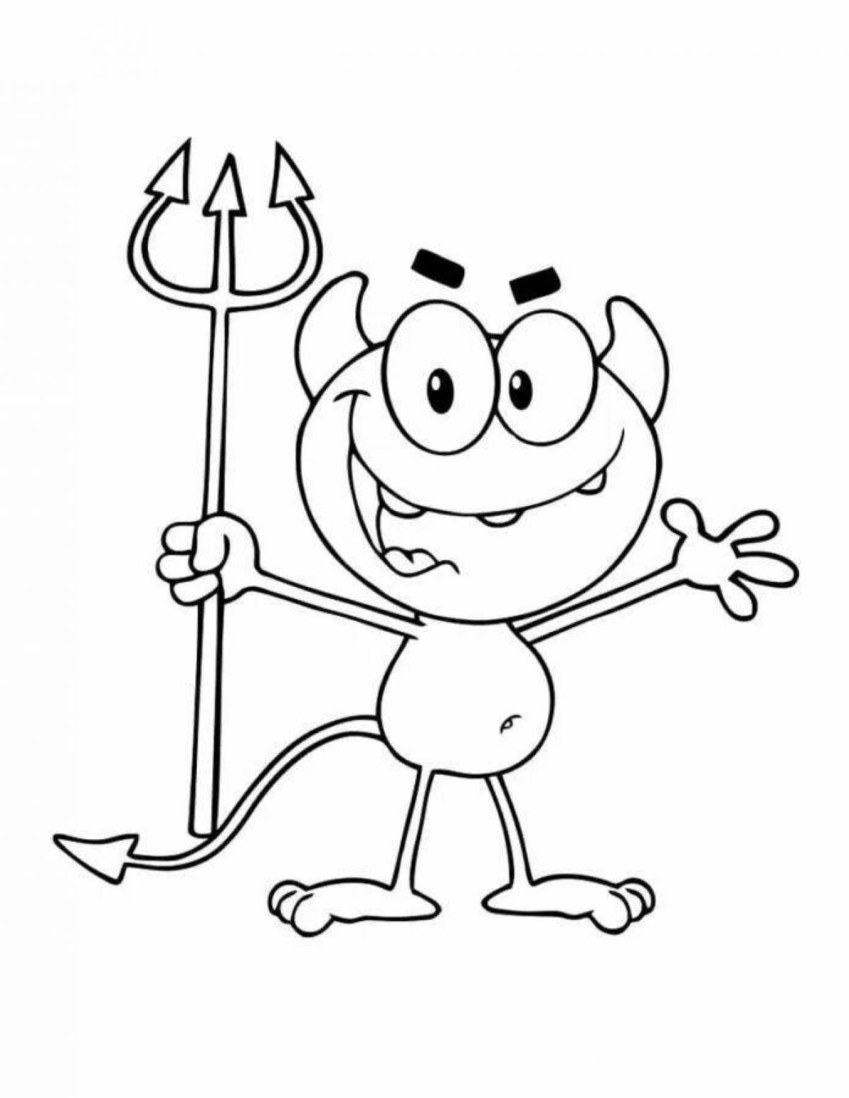 Joyful coloring funny red