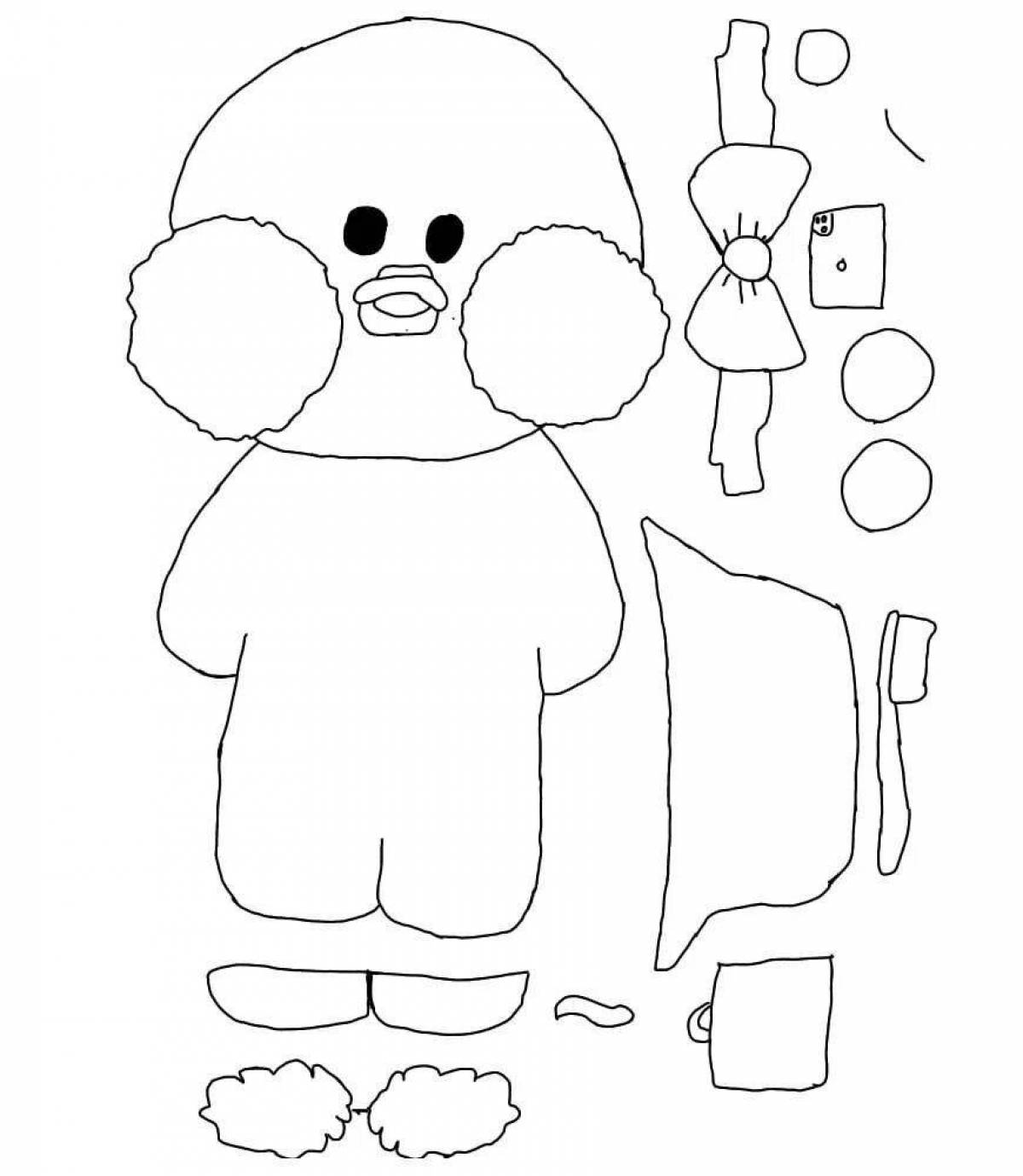 Lalafanfan shining duck coloring page