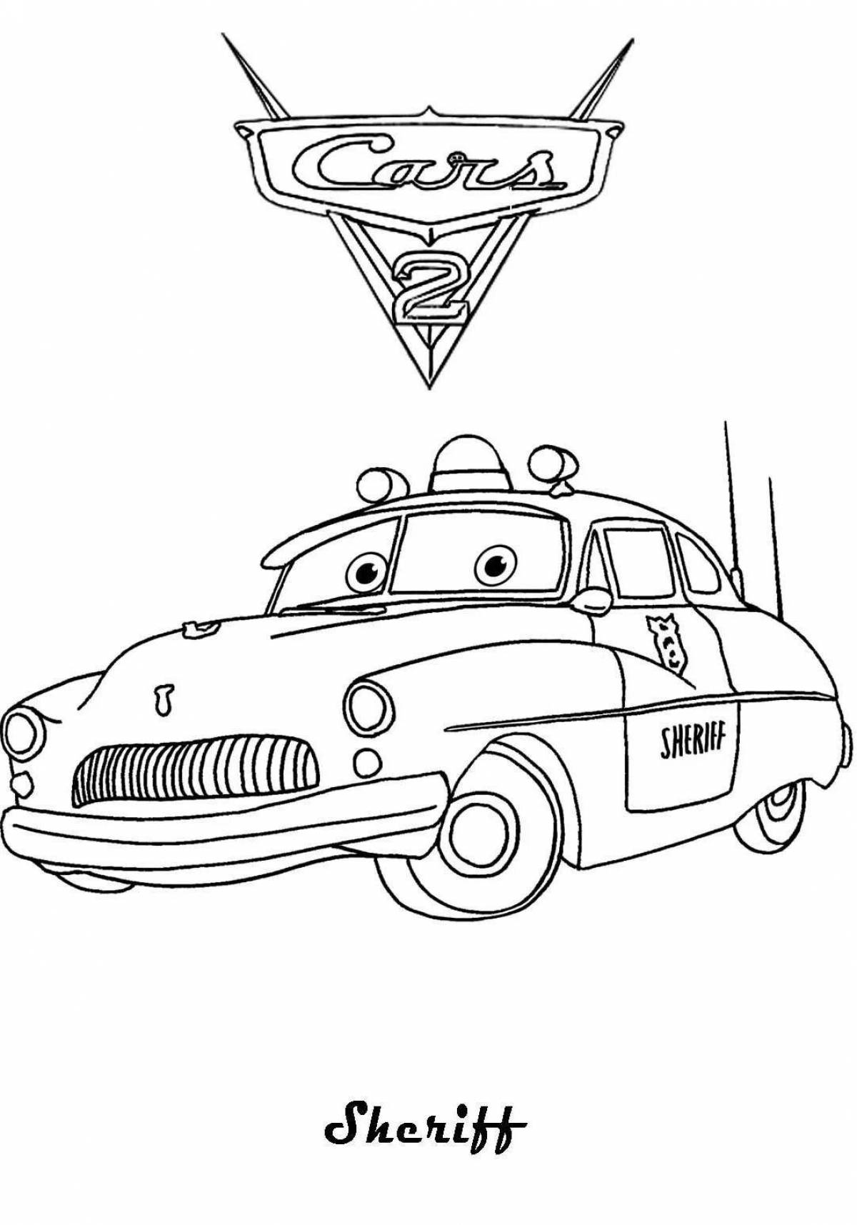 Glittering cars coloring book