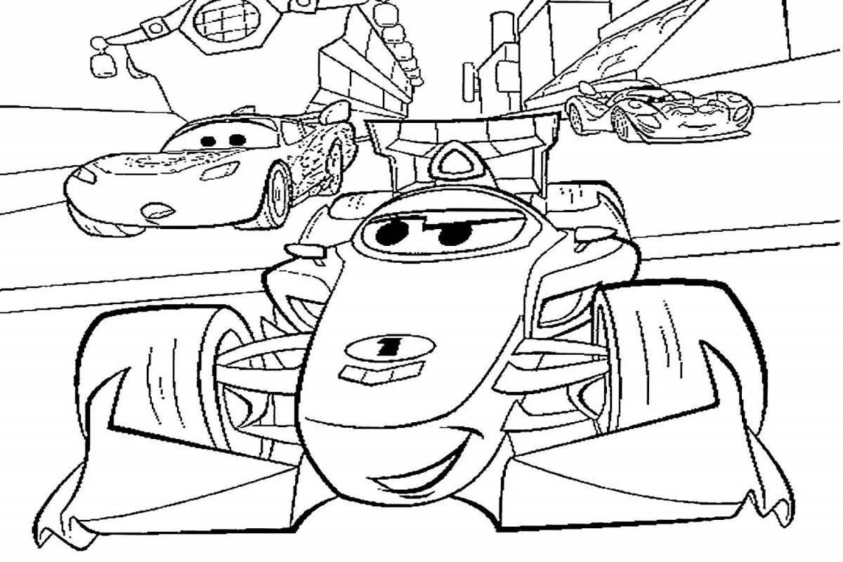 Coloring book shiny cars