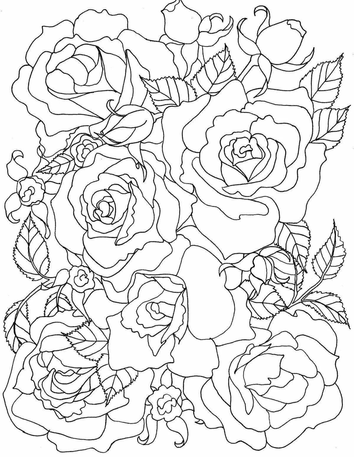 Photo Lovely roses for coloring