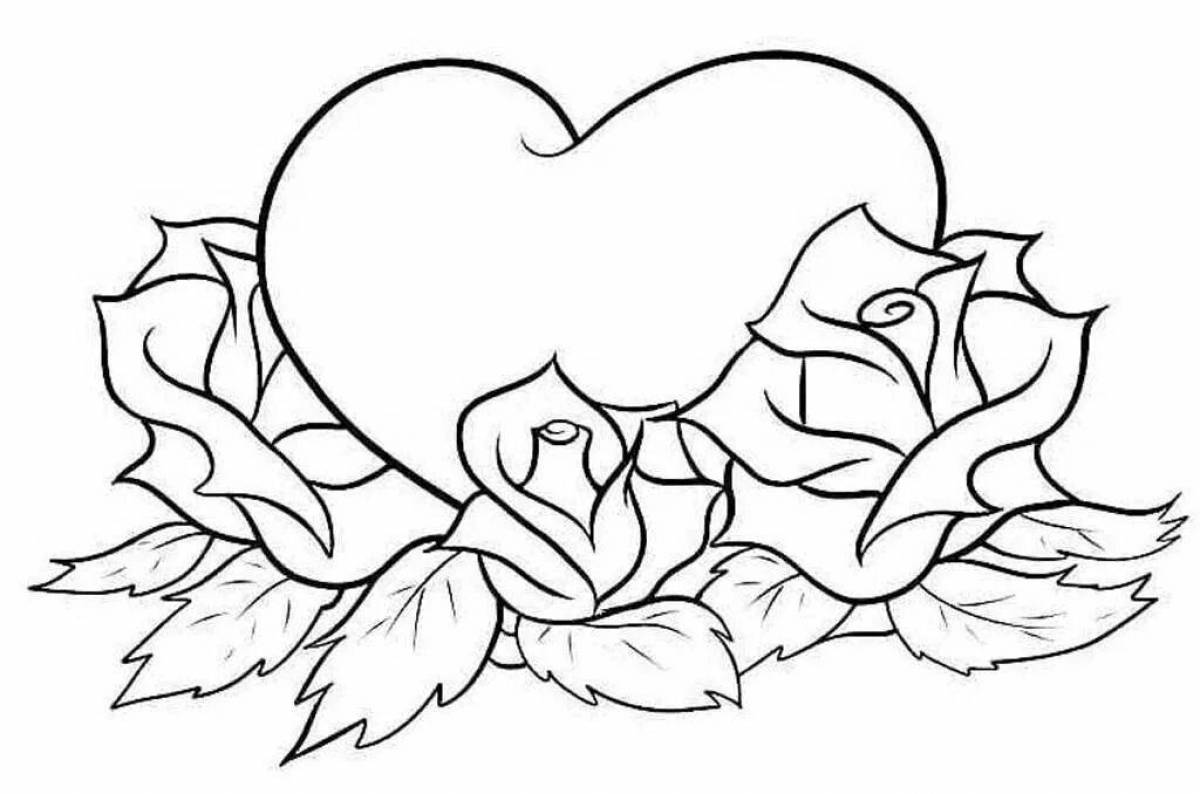 Elegant roses for coloring page
