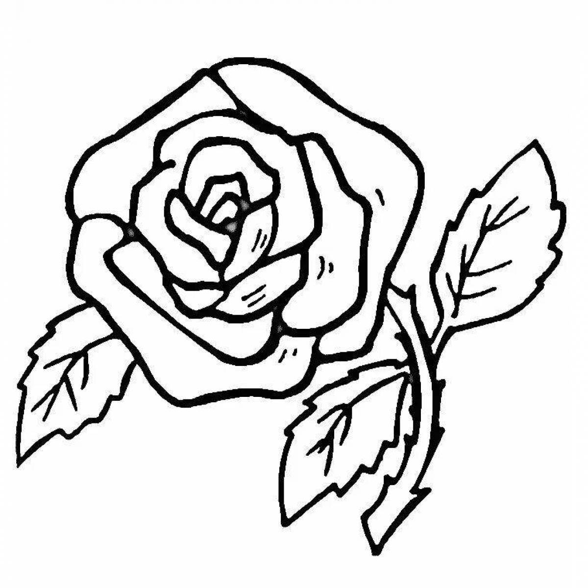 Exuberant rose coloring pages