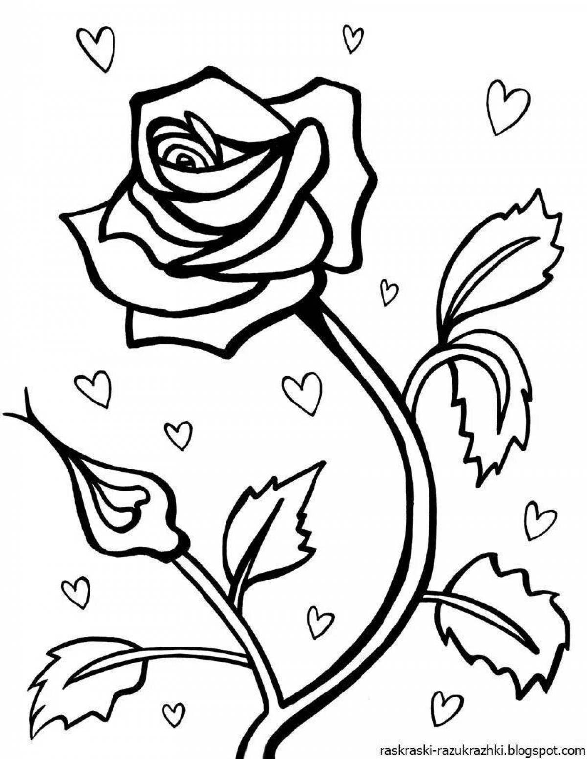 Gorgeous rose coloring pages