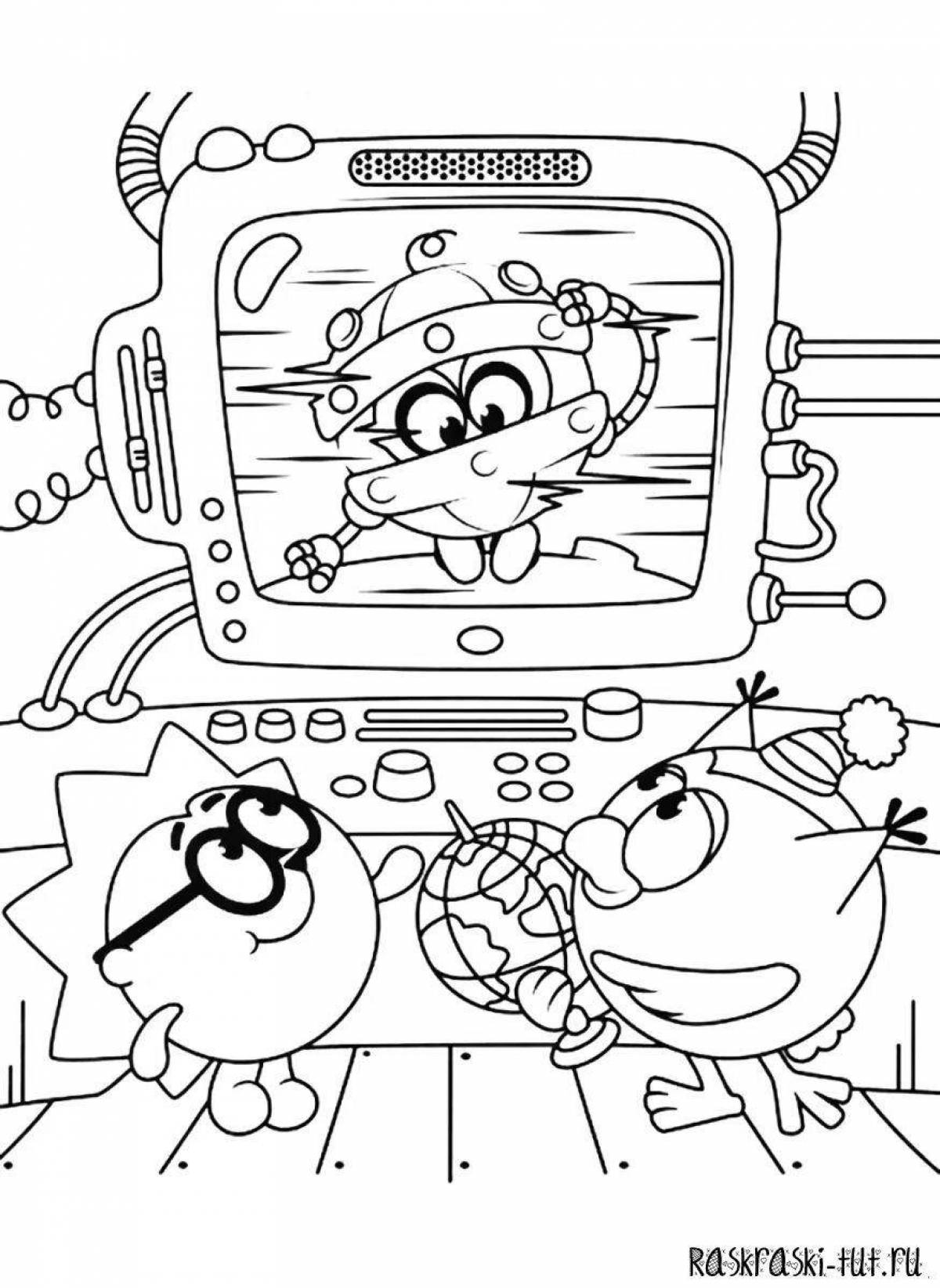Cute coloring pages smeshariki start