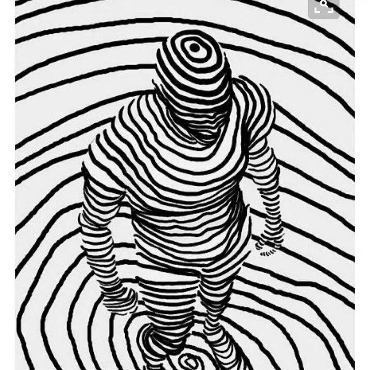 Coloring page charming spiral improvisation