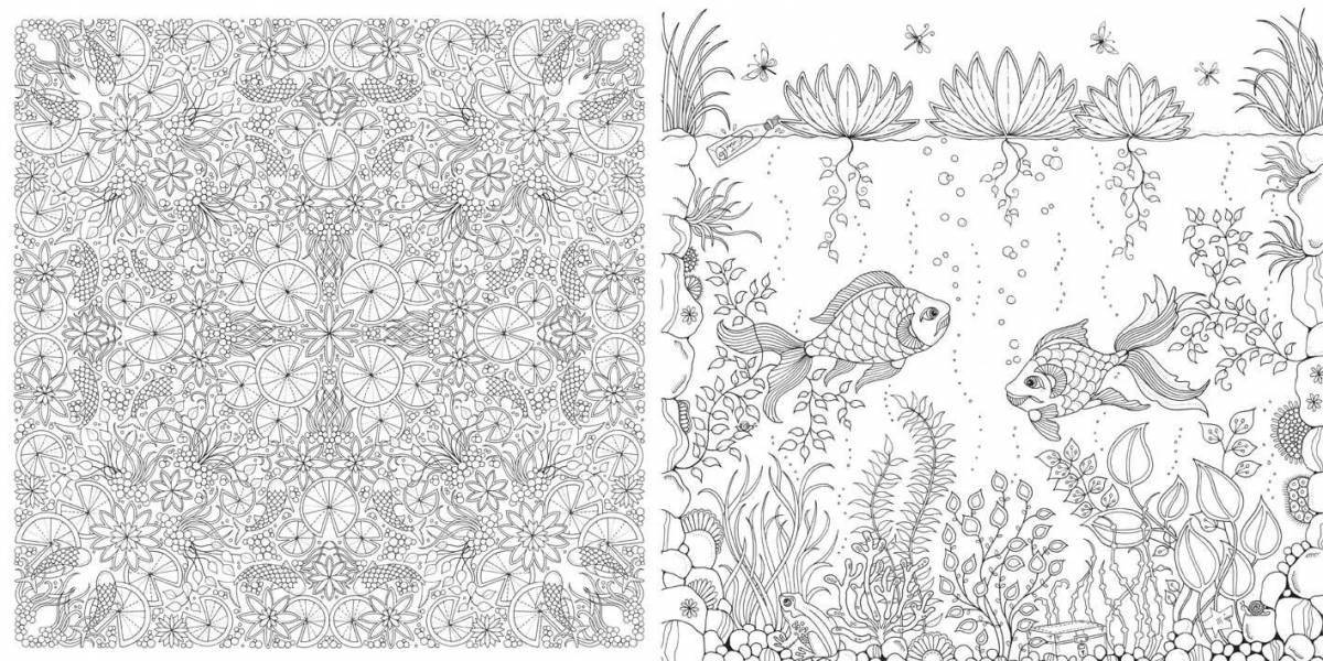 Serene garden coloring page