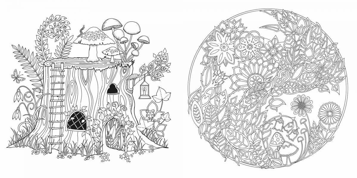 Exotic garden coloring page