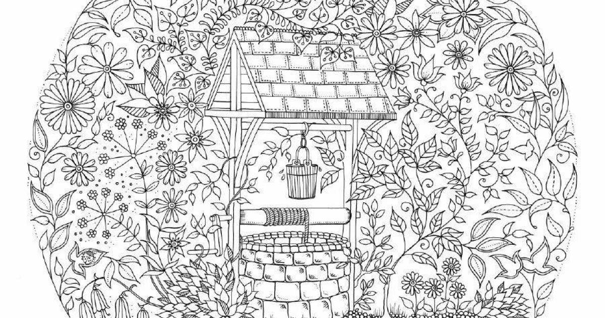 Glitter garden coloring book