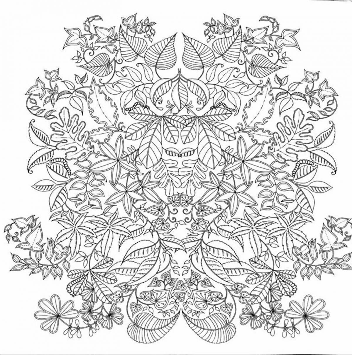Harmonious garden coloring page