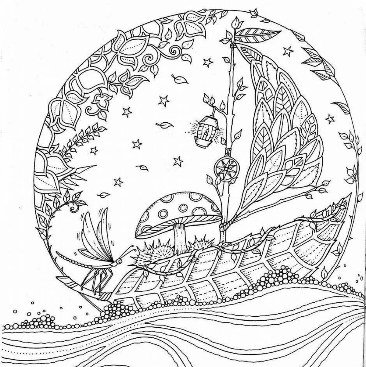 Blooming garden coloring page