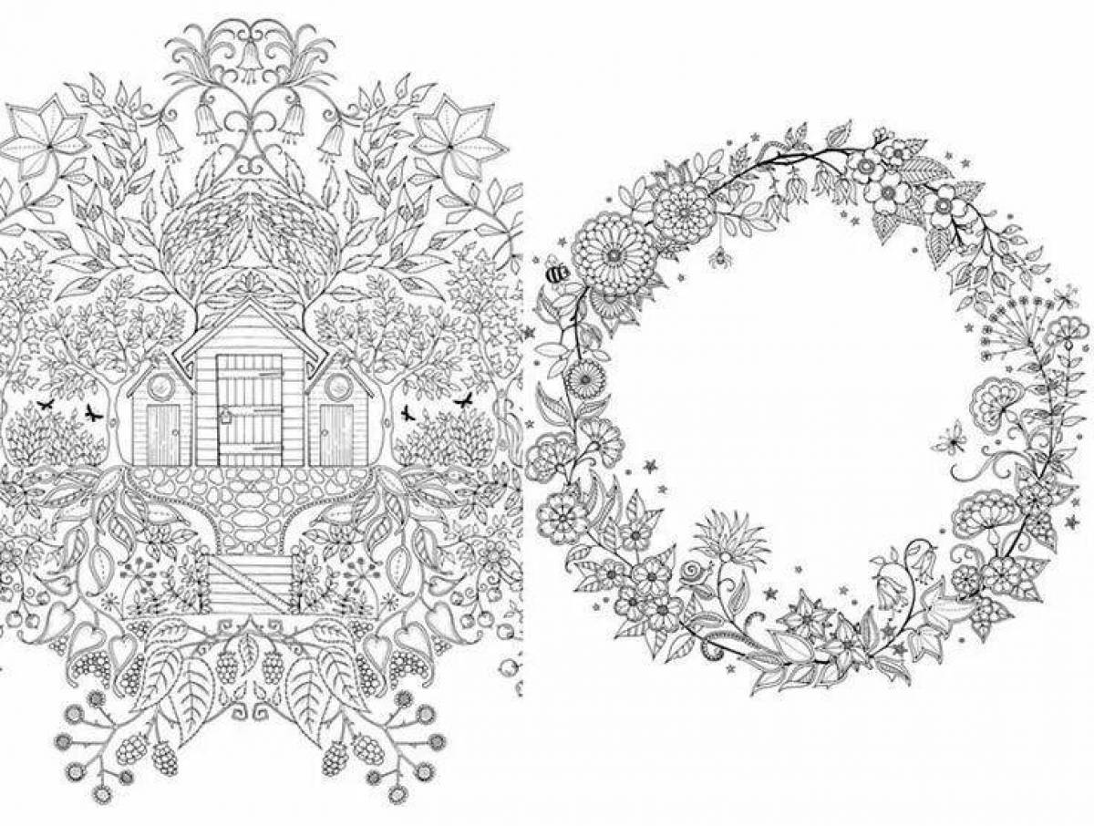 Scenic garden coloring page
