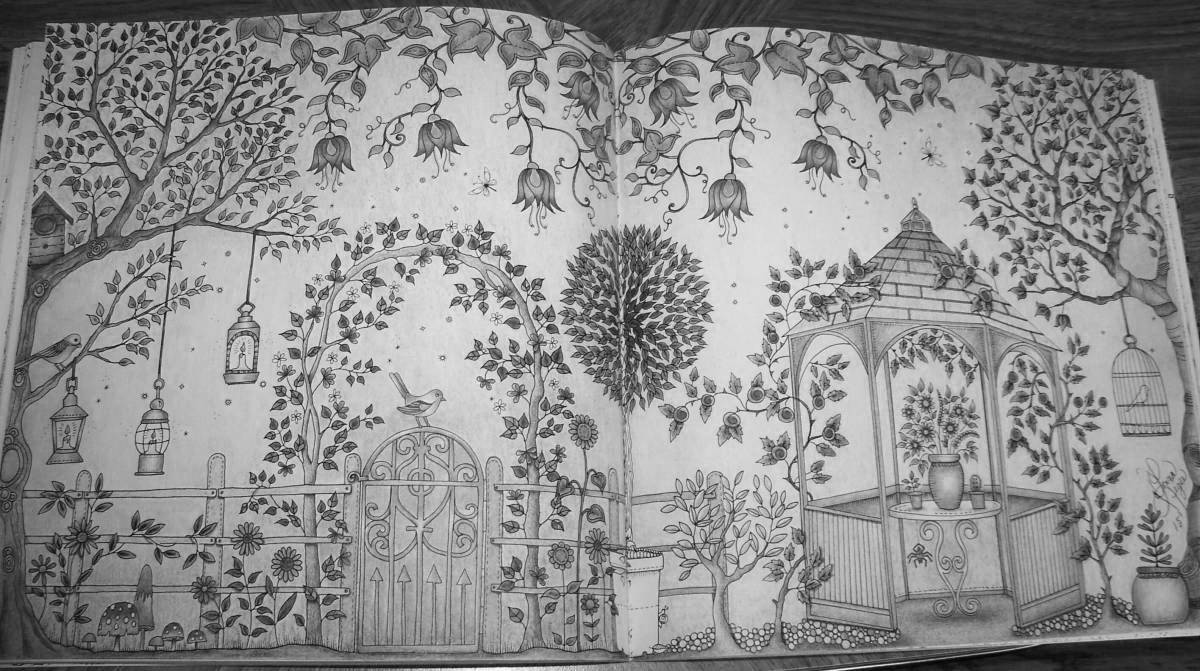 Coloring page quiet garden