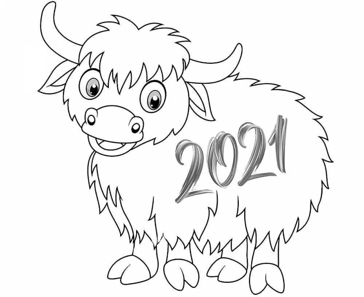 Раскраска сверкающий символ года