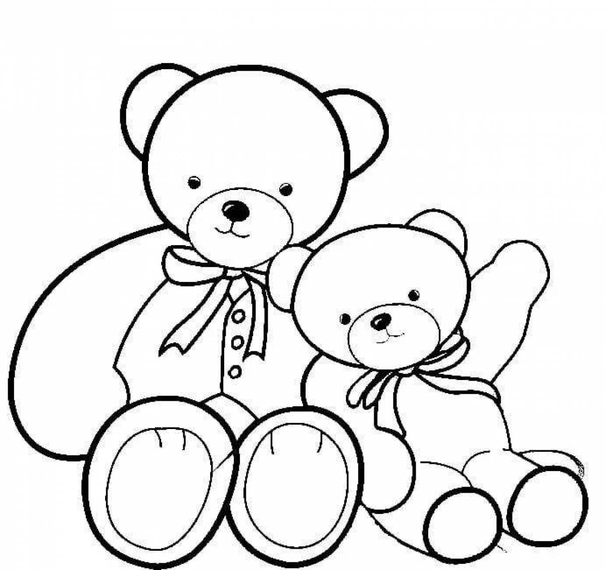Playful teddy bear drawing