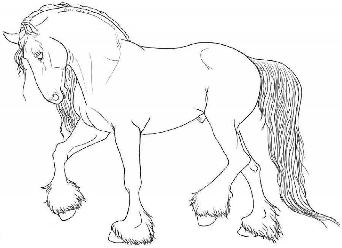 Ослепительная раскраска рисунок лошади