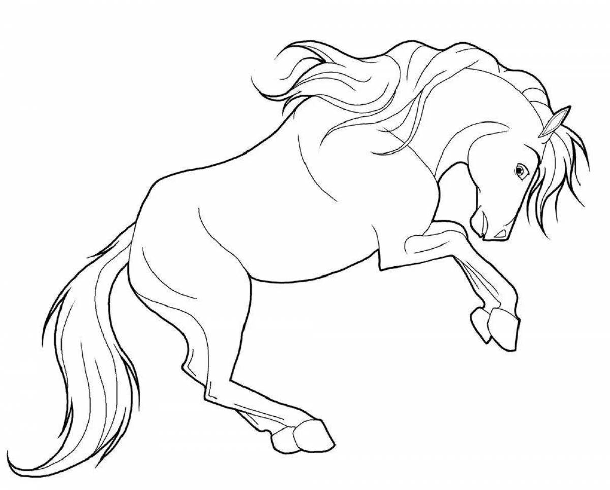 Восхитительная раскраска рисунок лошади