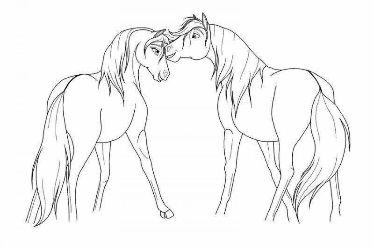 Возвышенная раскраска рисунок лошади