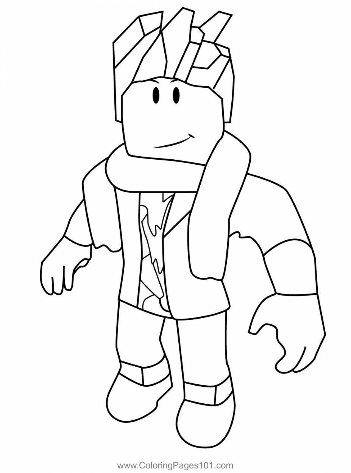 Colorful roblox player coloring page