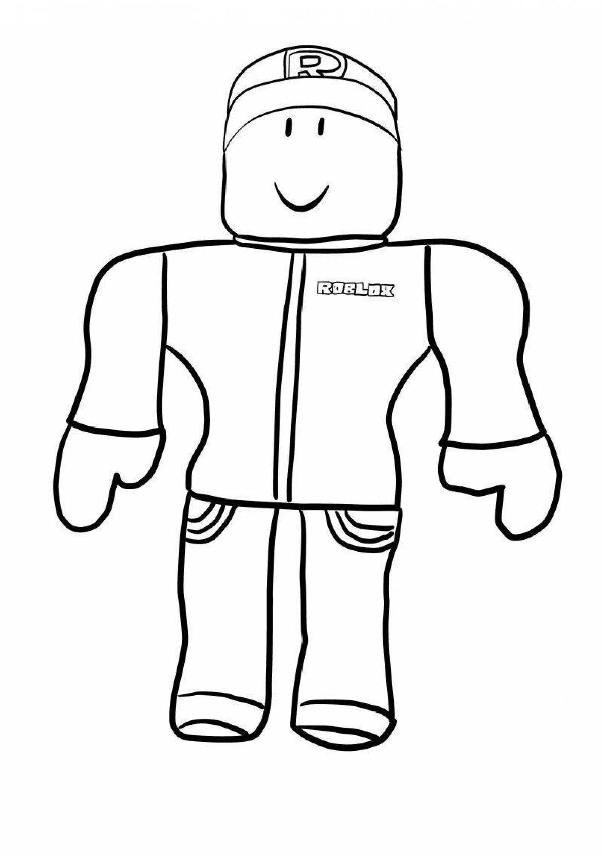 Playful roblox player coloring page