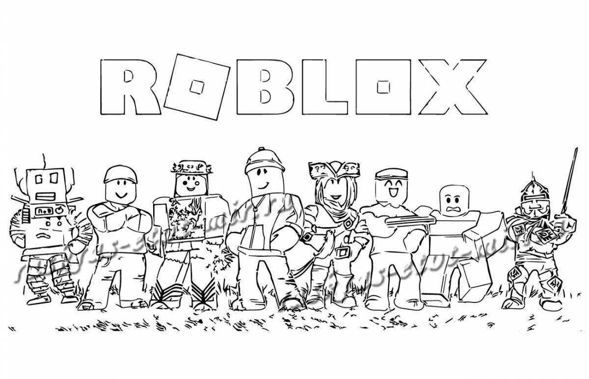 Цветная сумасшедшая страница раскраски roblox player