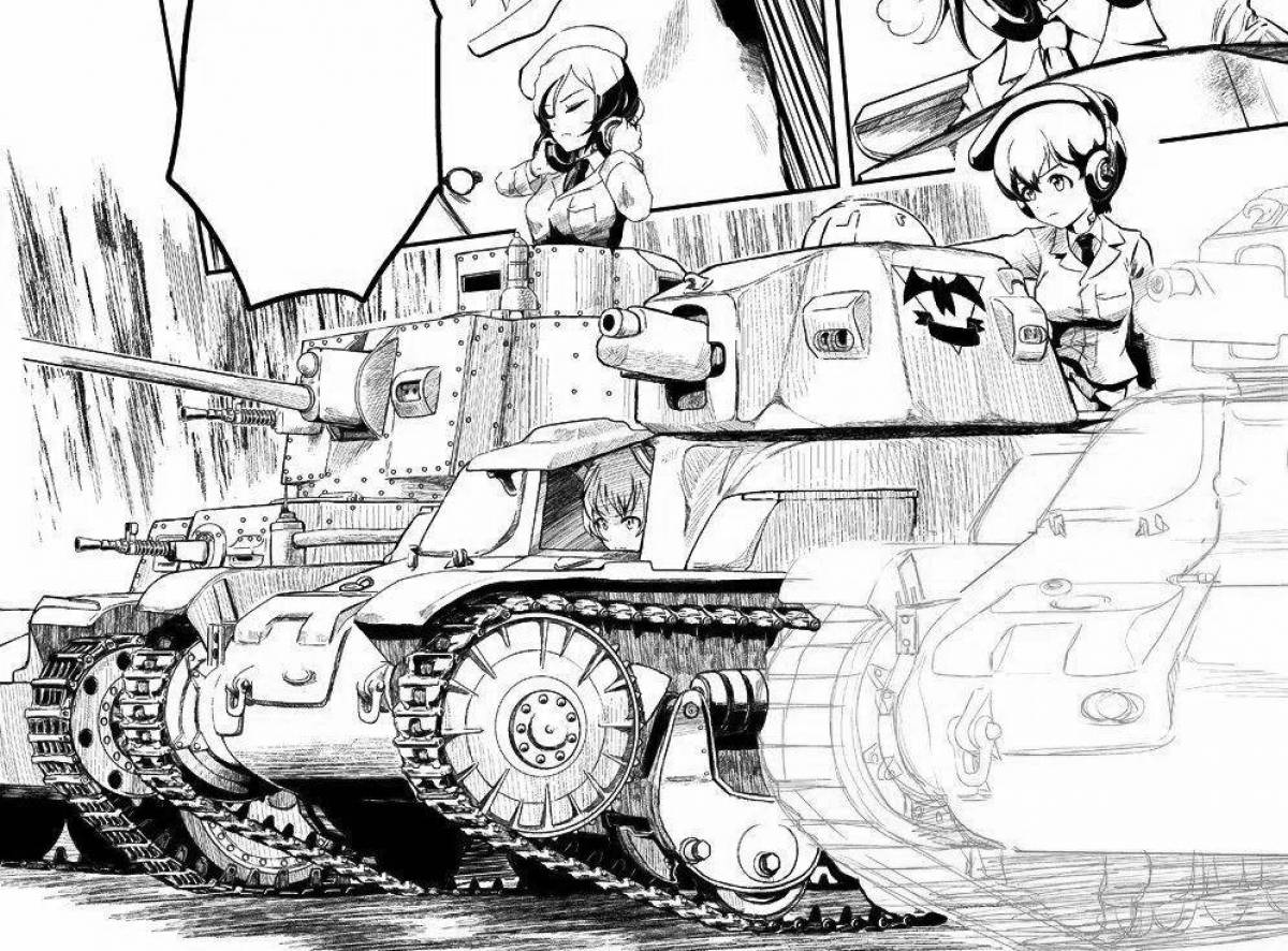 Раскраска динамические аниме танки