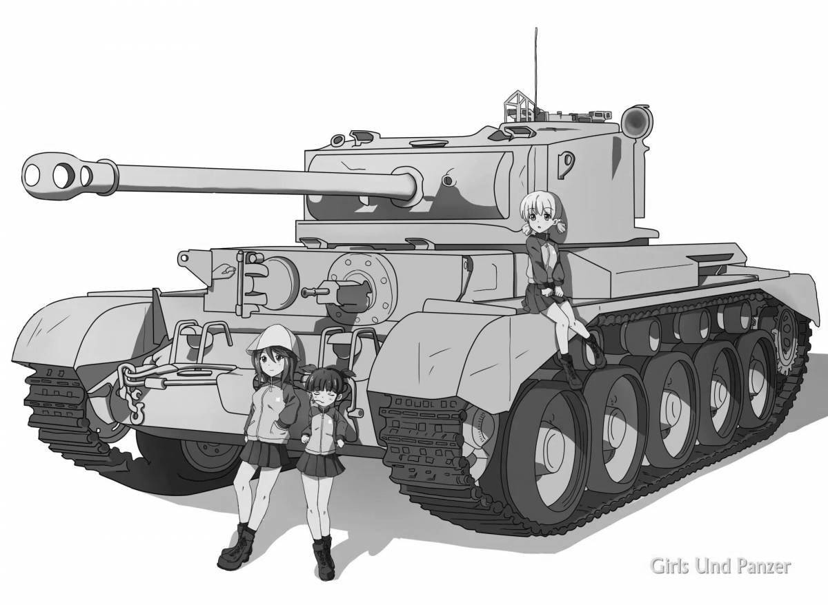 Violent anime tanks coloring page