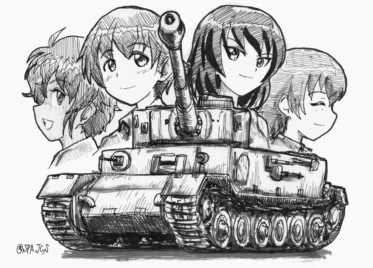Coloring radiant anime tanks