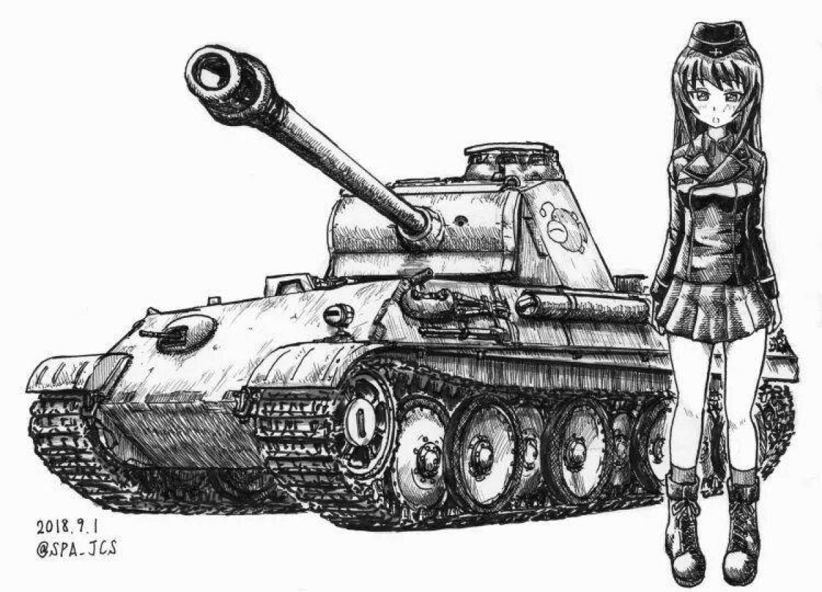 Exclusively crafted anime tanks coloring book