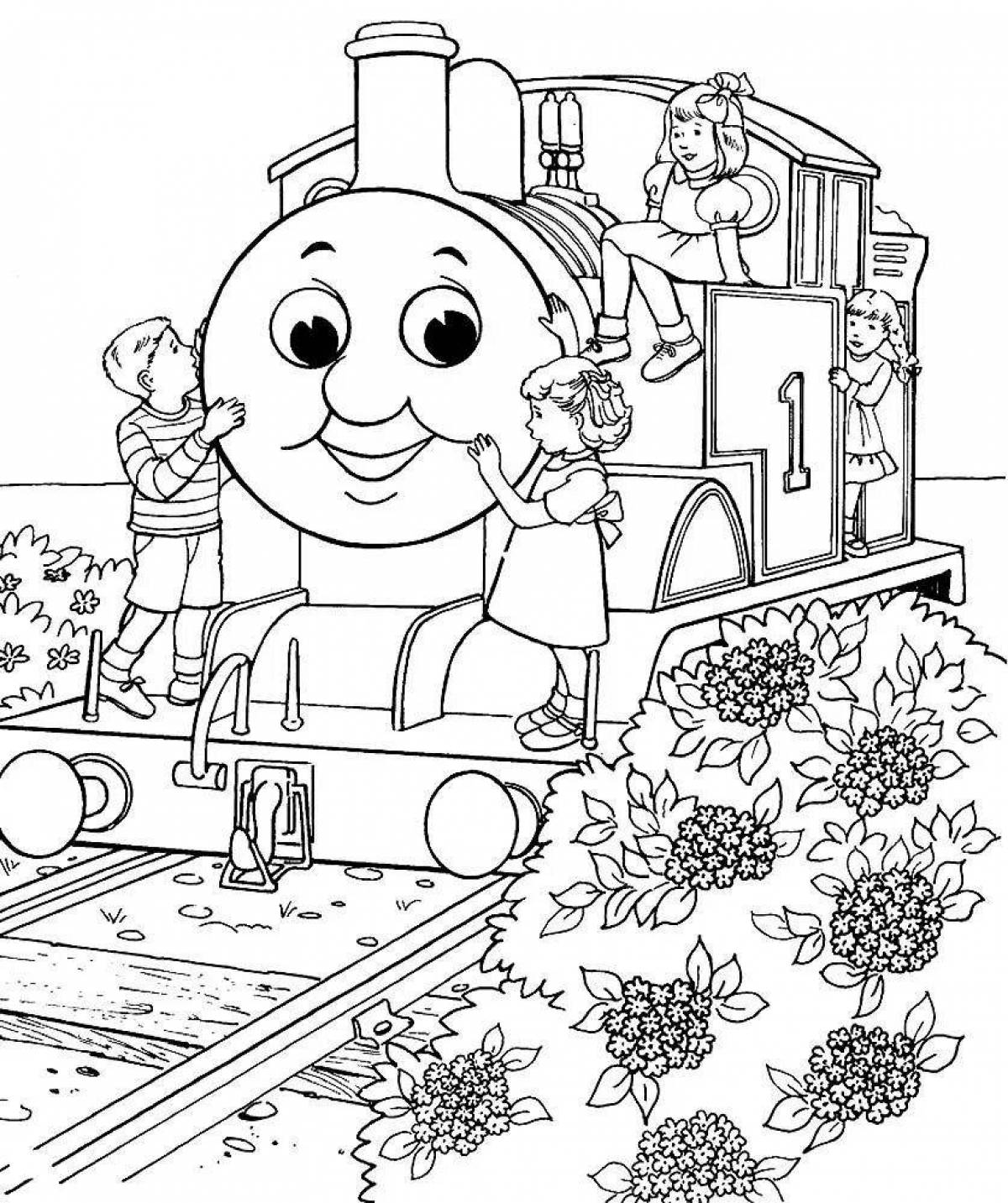 Веселая раскраска поезда томаса
