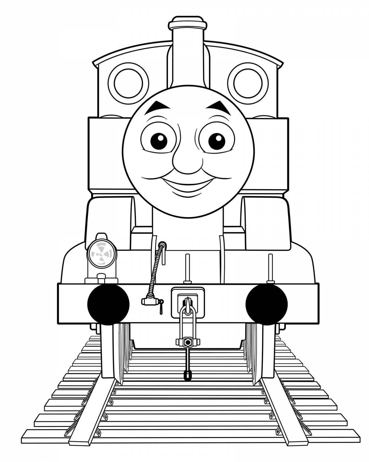Thomas' charming train coloring page