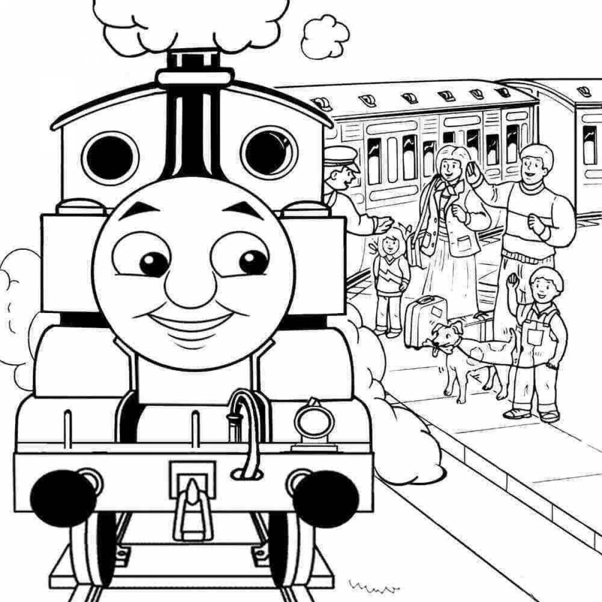 Раскраска сказочный поезд томаса