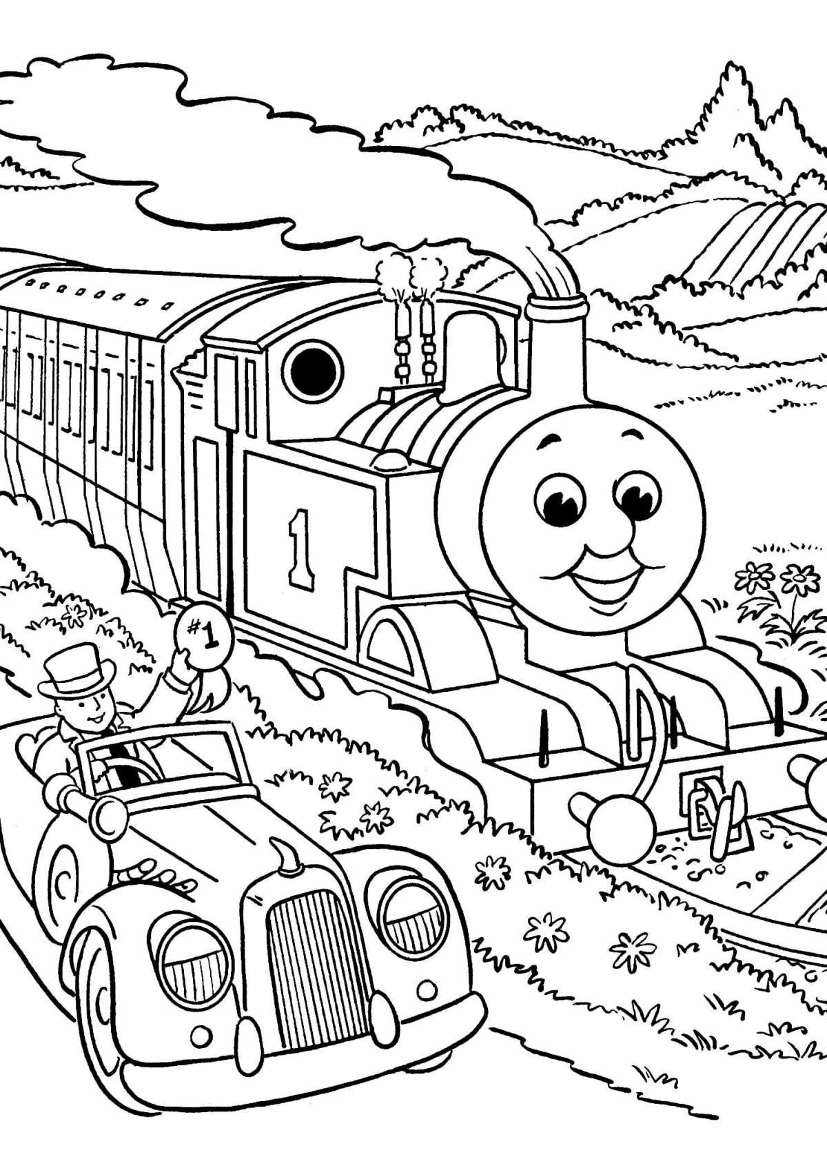 Раскраска славный поезд томаса