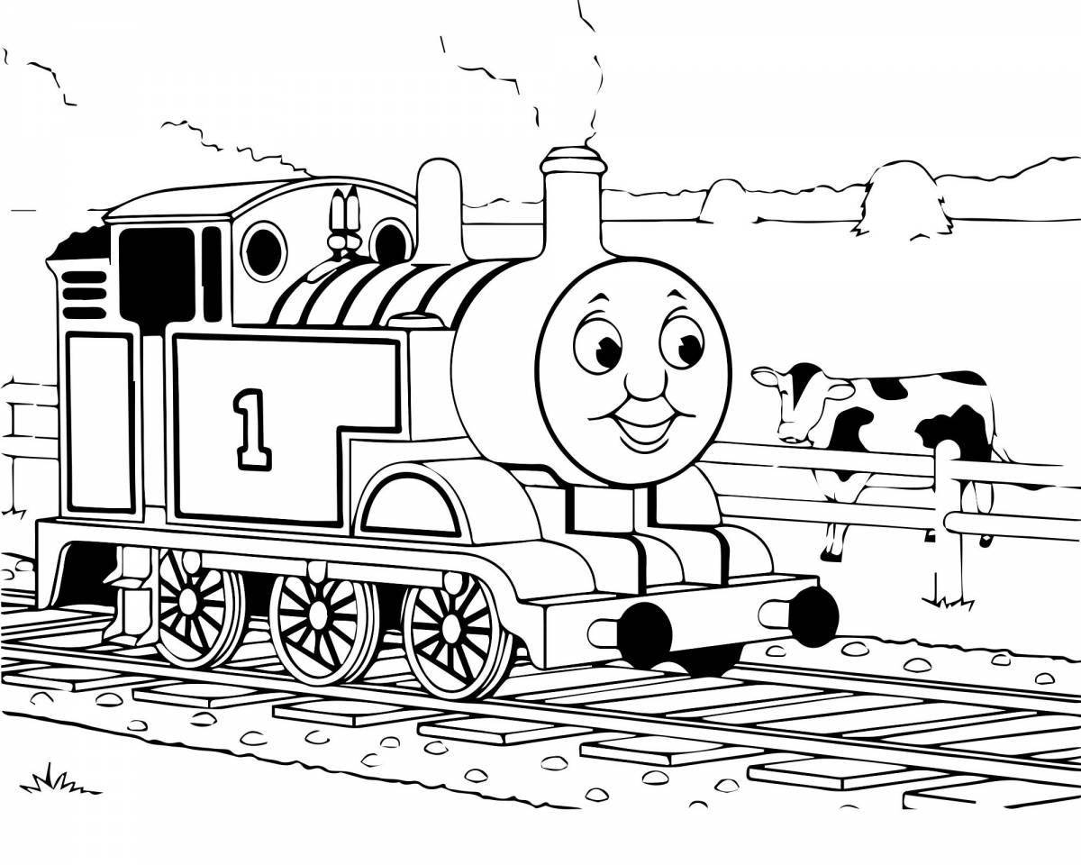 Funky thomas train coloring book