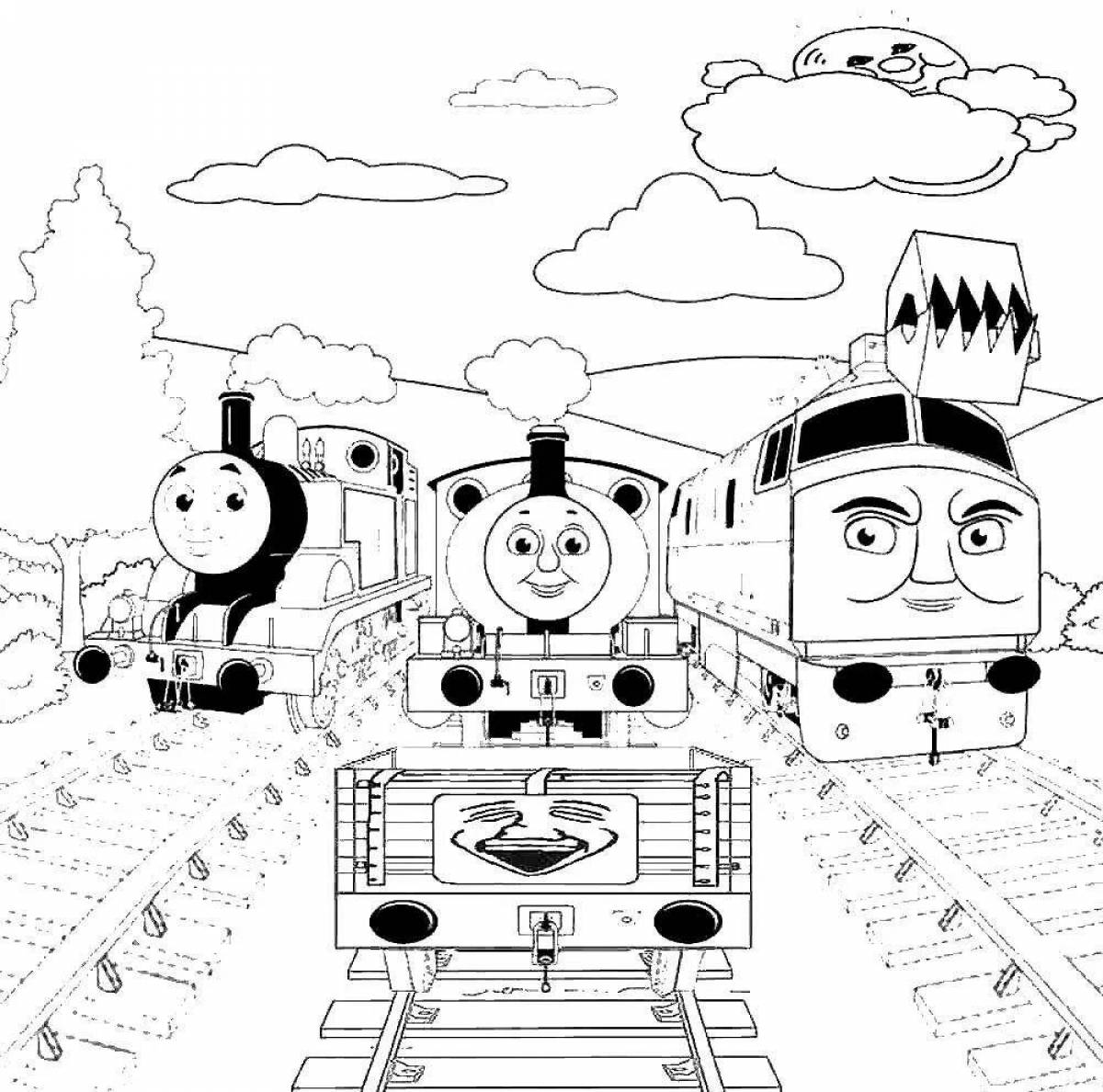 Thomas' whimsical train coloring