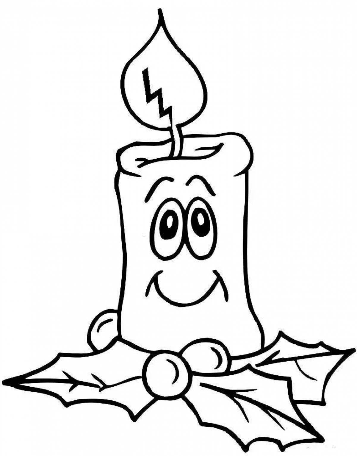 Christmas candle coloring page