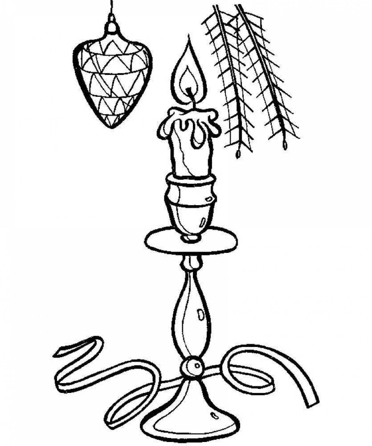 Christmas candle coloring page