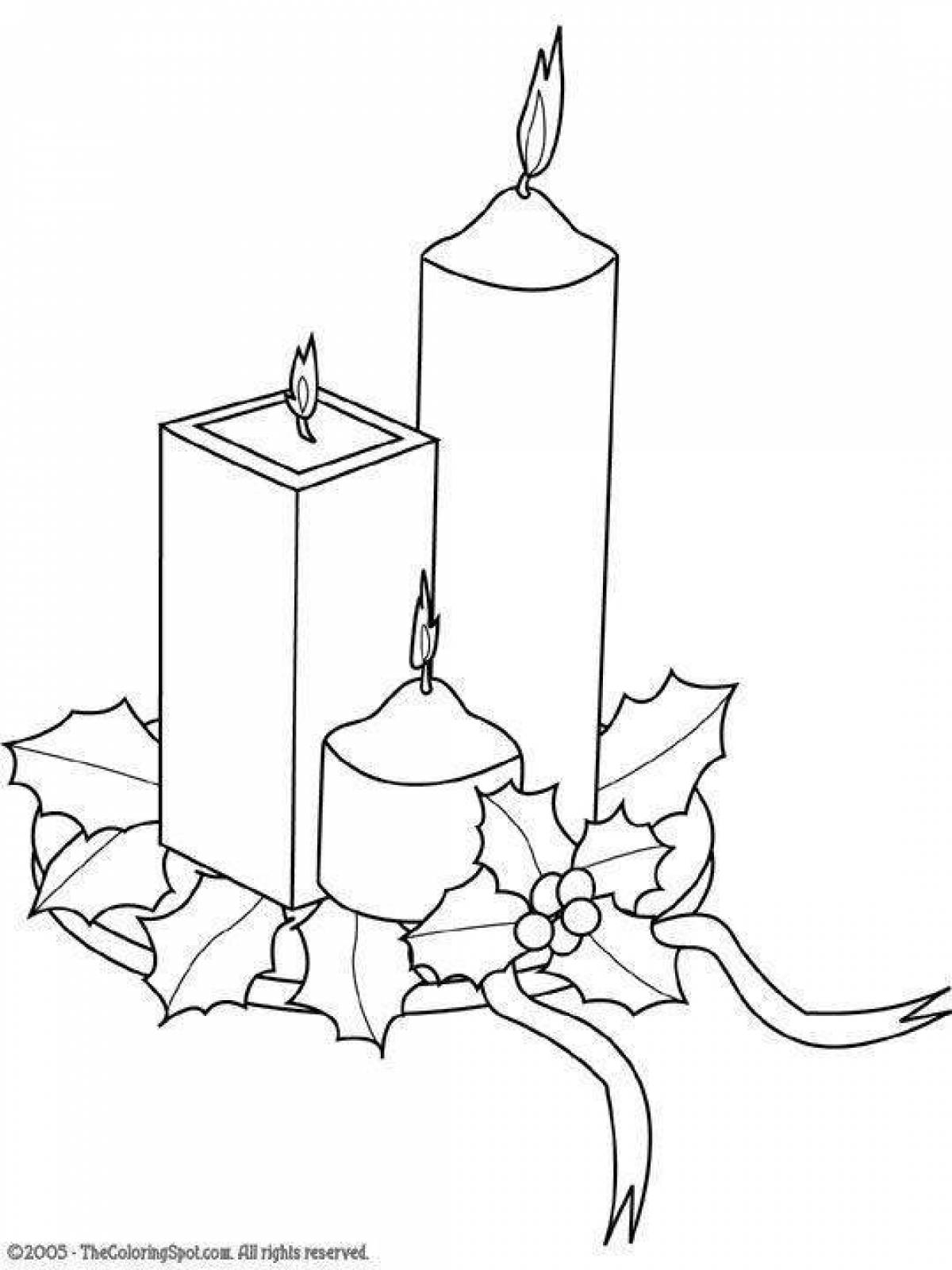 Christmas candle coloring page